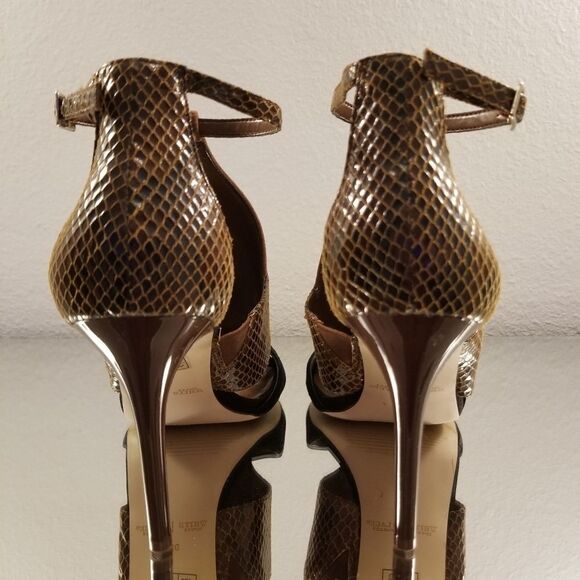 BRAND NEW WHITE HOUSE BLACK MARKET COLORBLOCK SNAKE-PRINT HEELS SANDAL - Picture 4 of 15